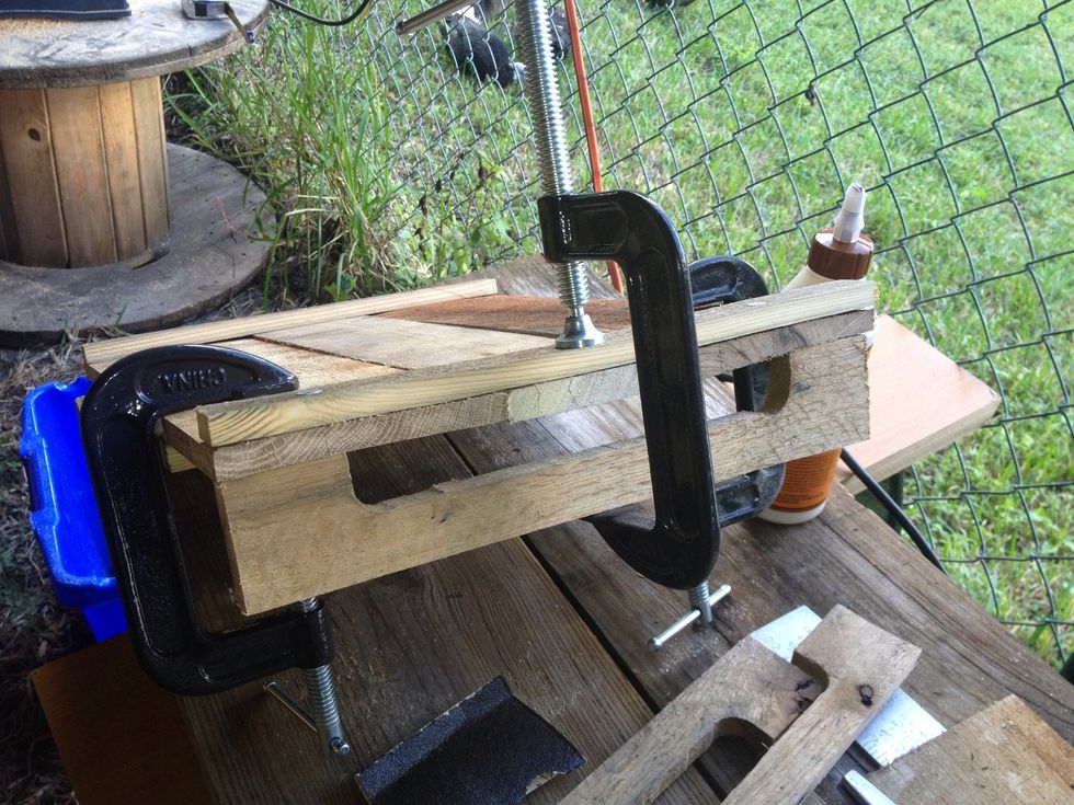 Glued, nailed and clamped the handles