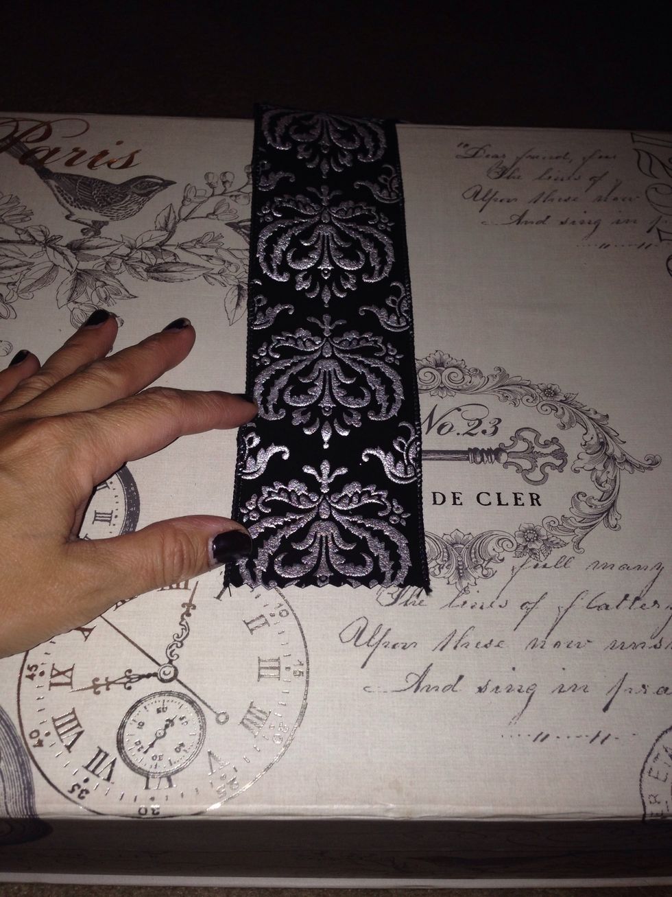 Glued ribbon to box
