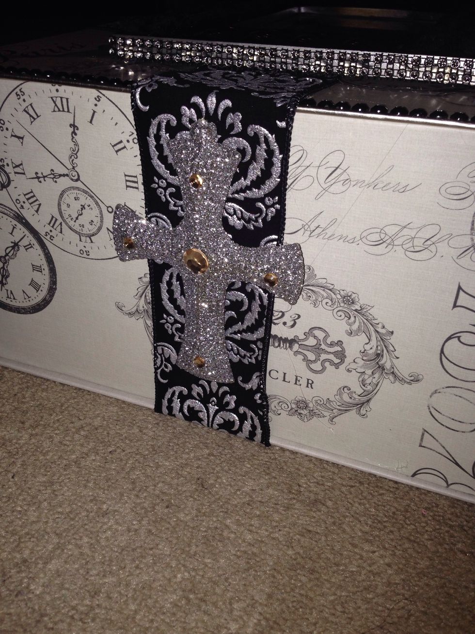 Glued the cross to the side of the box