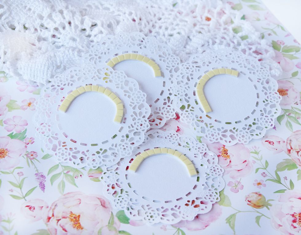 Glued the die-cuts as it is shown on the picture with help glue tape