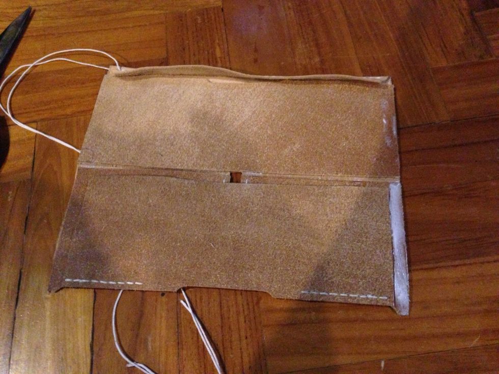 Glued the secret compartment under the flaps ( but the left and right side only) and then glue the front side of the wallet