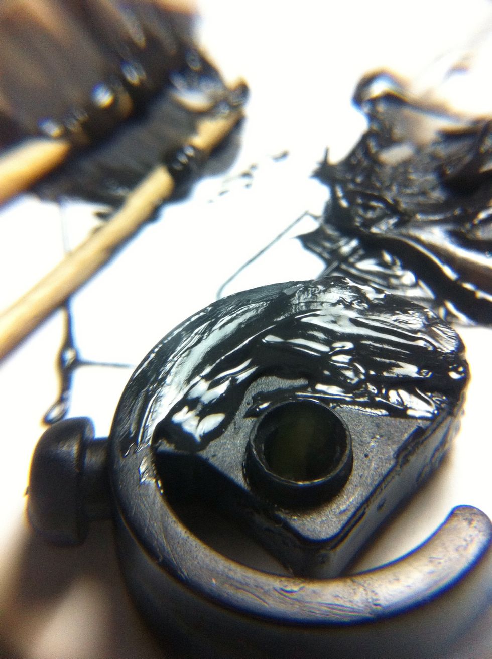 Glued with carefully in both side and keep screw hole in center point