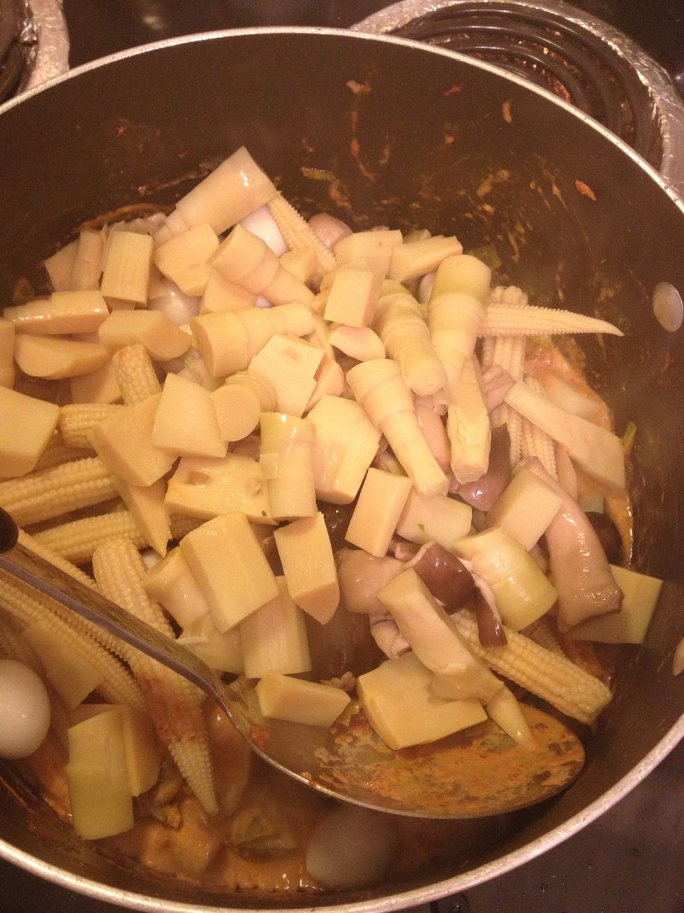 Go ahead and add the remaining canned ingredients.