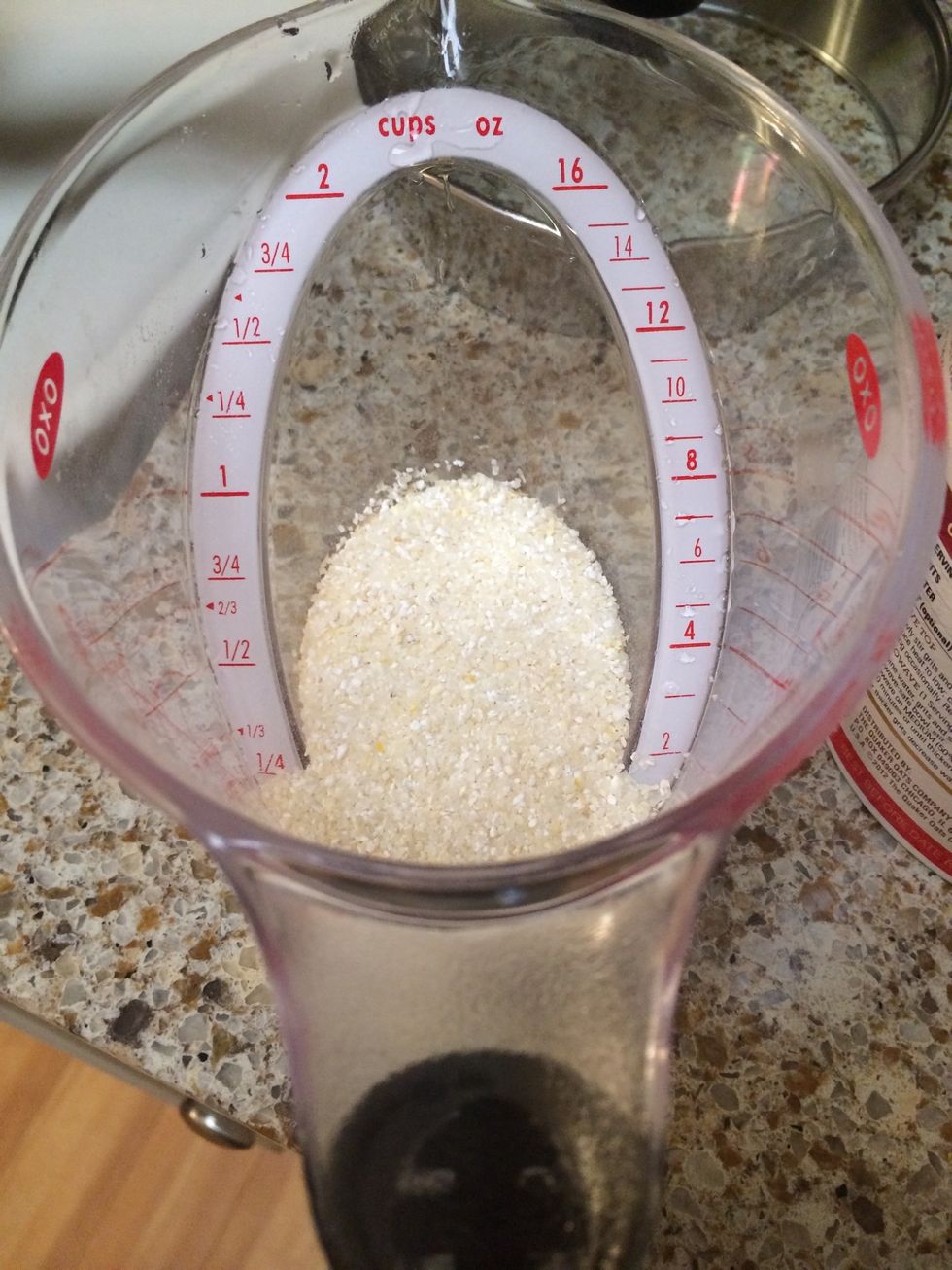 Go ahead and measure out grits so once the water is boiling you can add them