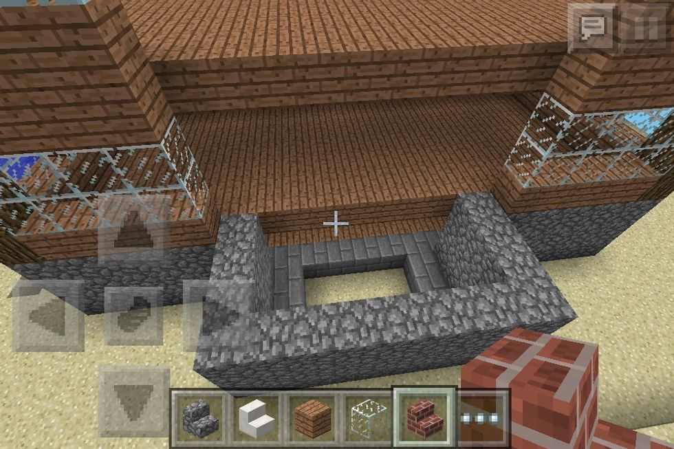 Go back to each floor (not the ground floor) and knock out the blocks shown in the next slide.