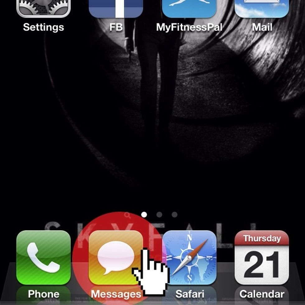 Go back to home screen and click "Mesaages"