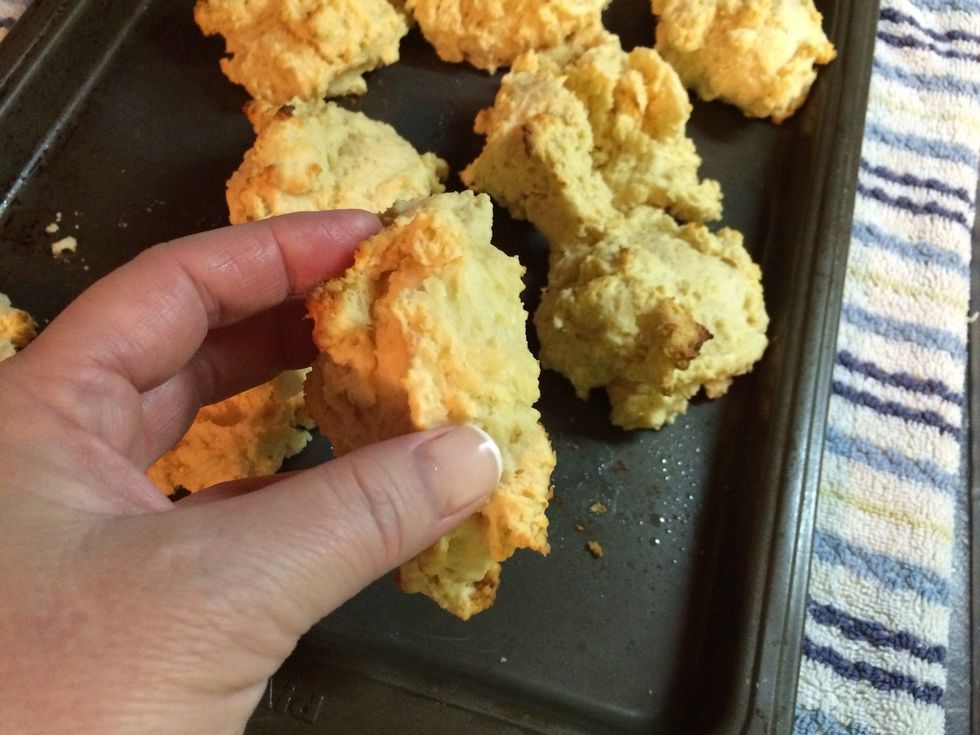 Go back to the biscuits. Are they cool to touch? Great!