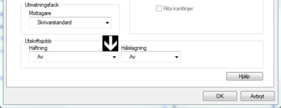 Go down and click on the arrow in "h\u00e4ftning" section.