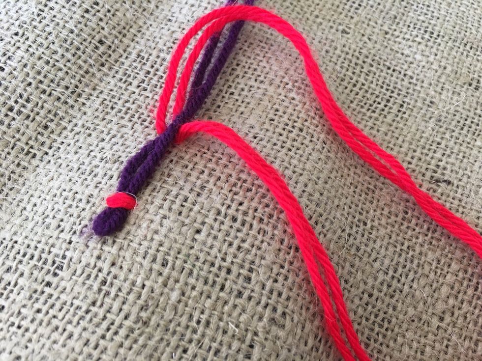 Go down on the other side of your second color.