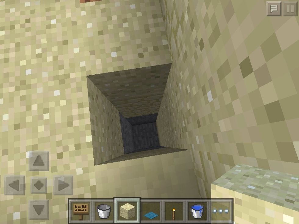 Go five spaces down.