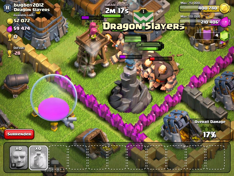 Go for gients to distort defences