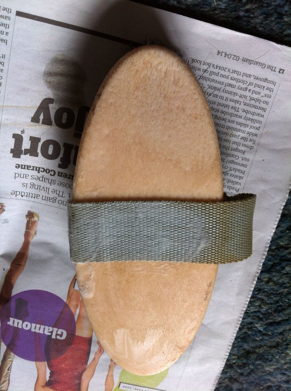 Go for the strap! Flatten it down and scrub along that too, don't forget the underside because that's where your hand will be :)