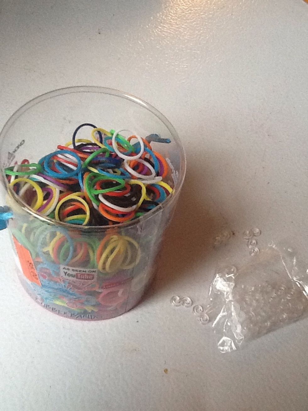 Go head and gather up your materials and u could get the little bands at any craft store or Walmart