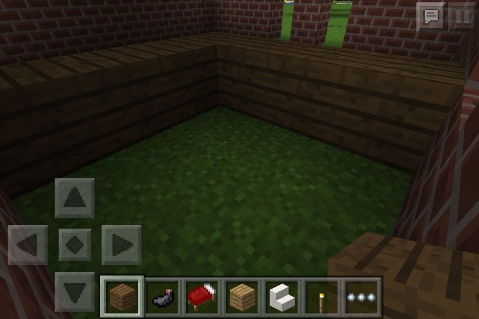 Go in the lobby (1 floor) and create a wood square in the back left corner