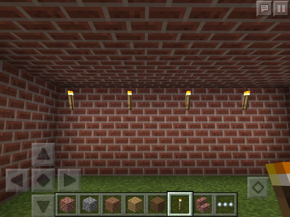 Go inside. It will be dark, so add some torches.