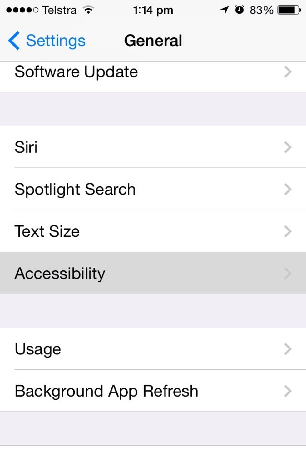 Go into "accessibility"