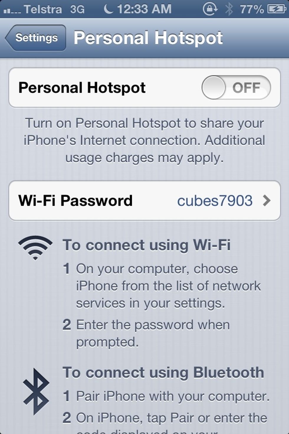 Go into personal hotspot. Turn it on