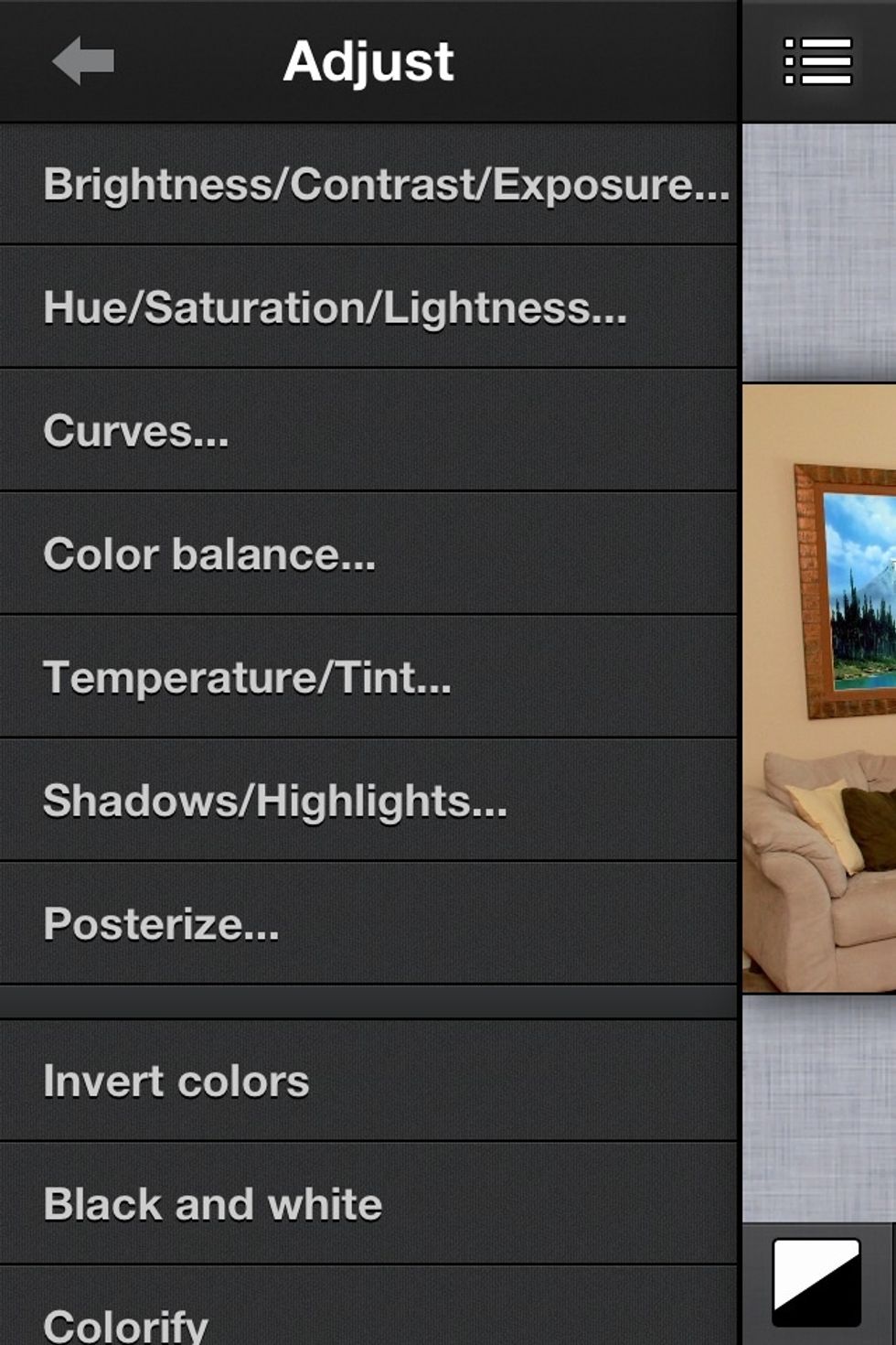Go into the Adjust menu and select brightness/Contrast/Exposure.
