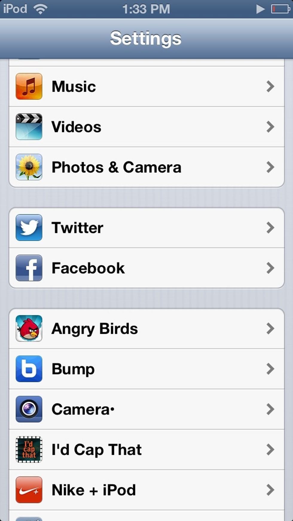 Go into the settings for either Facebook or Twitter, and you will be given the option to add contacts.