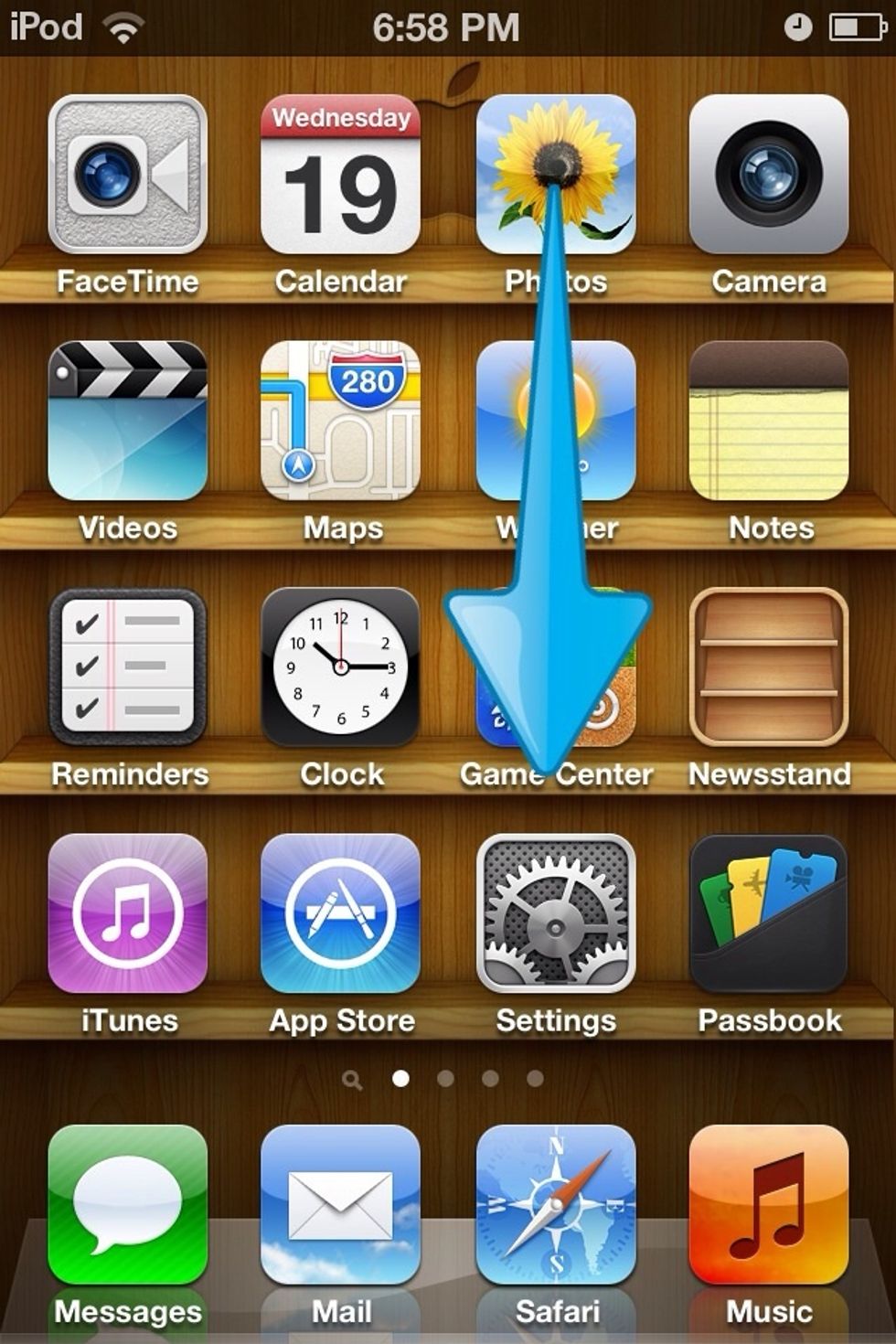 Go into the settings of your iPod, iPad, or iPhone.