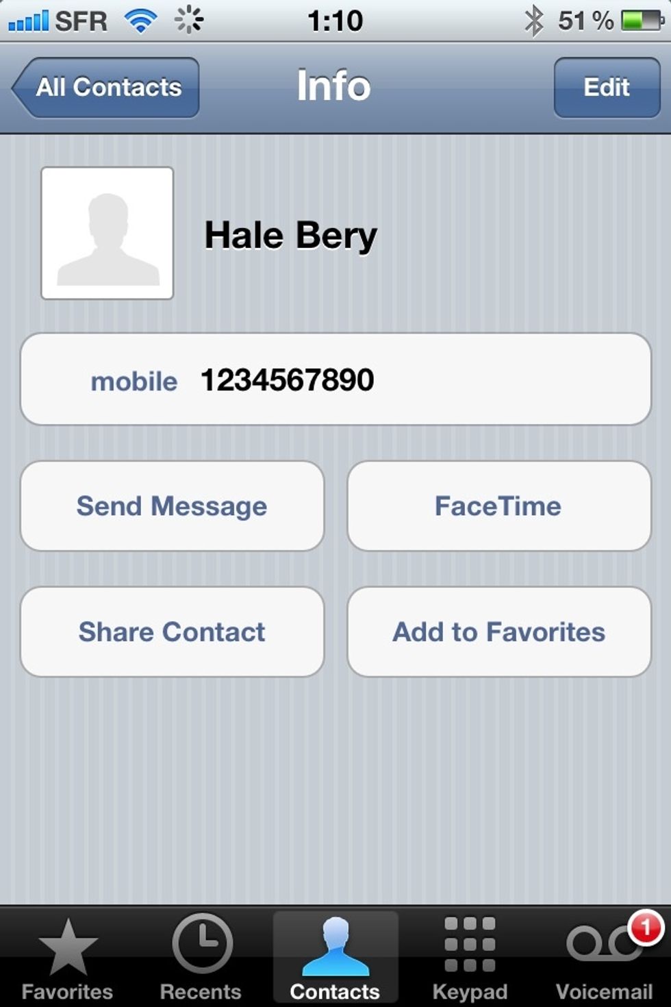 Go into your contacts and find the person you want to ad a nickname to. Tap on edit at the top right of the window.
