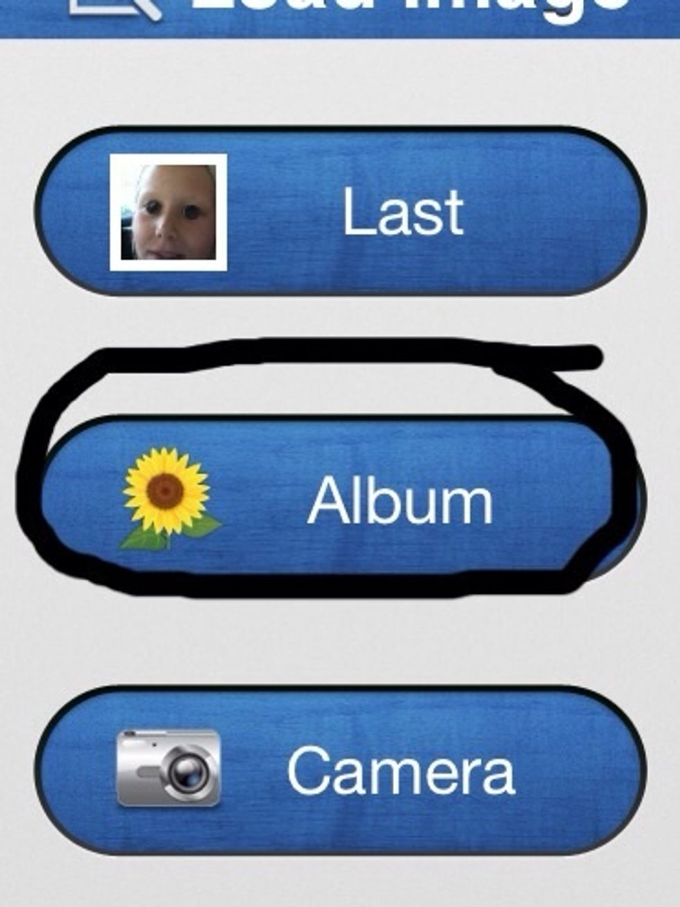 Go on to album to select a pic of you or someone else