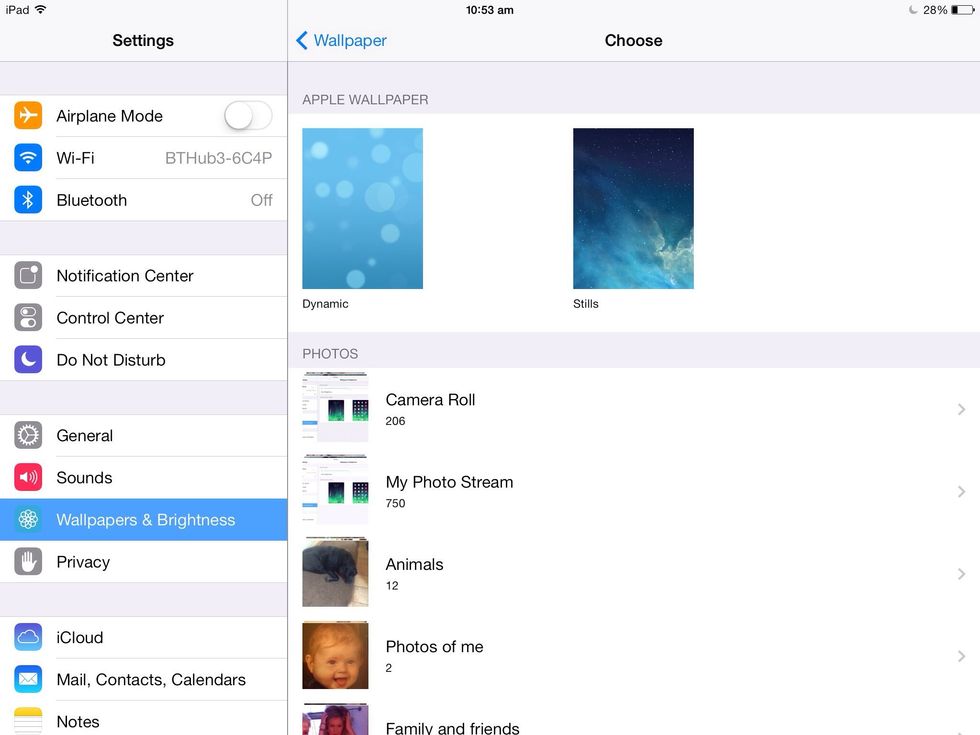 Go on to wall papers.