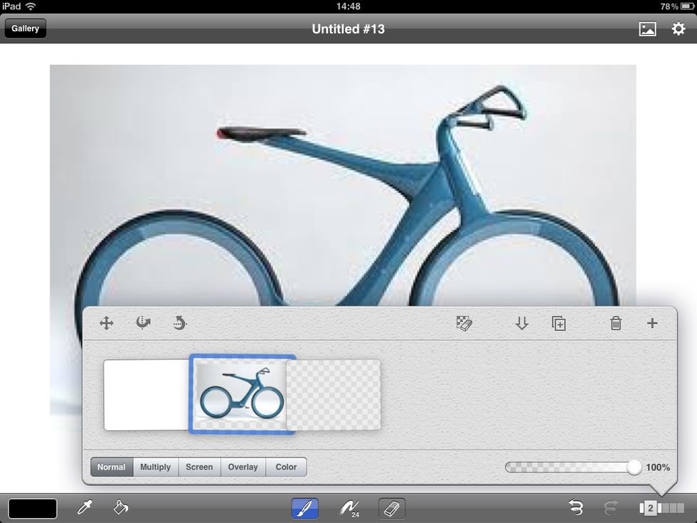 Go onto layers and put the picture layer behind then click the blank layer