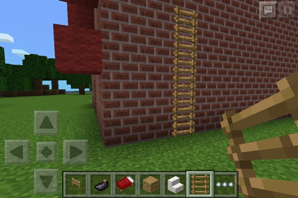Go outside and build a ladder as transportation to the other floors