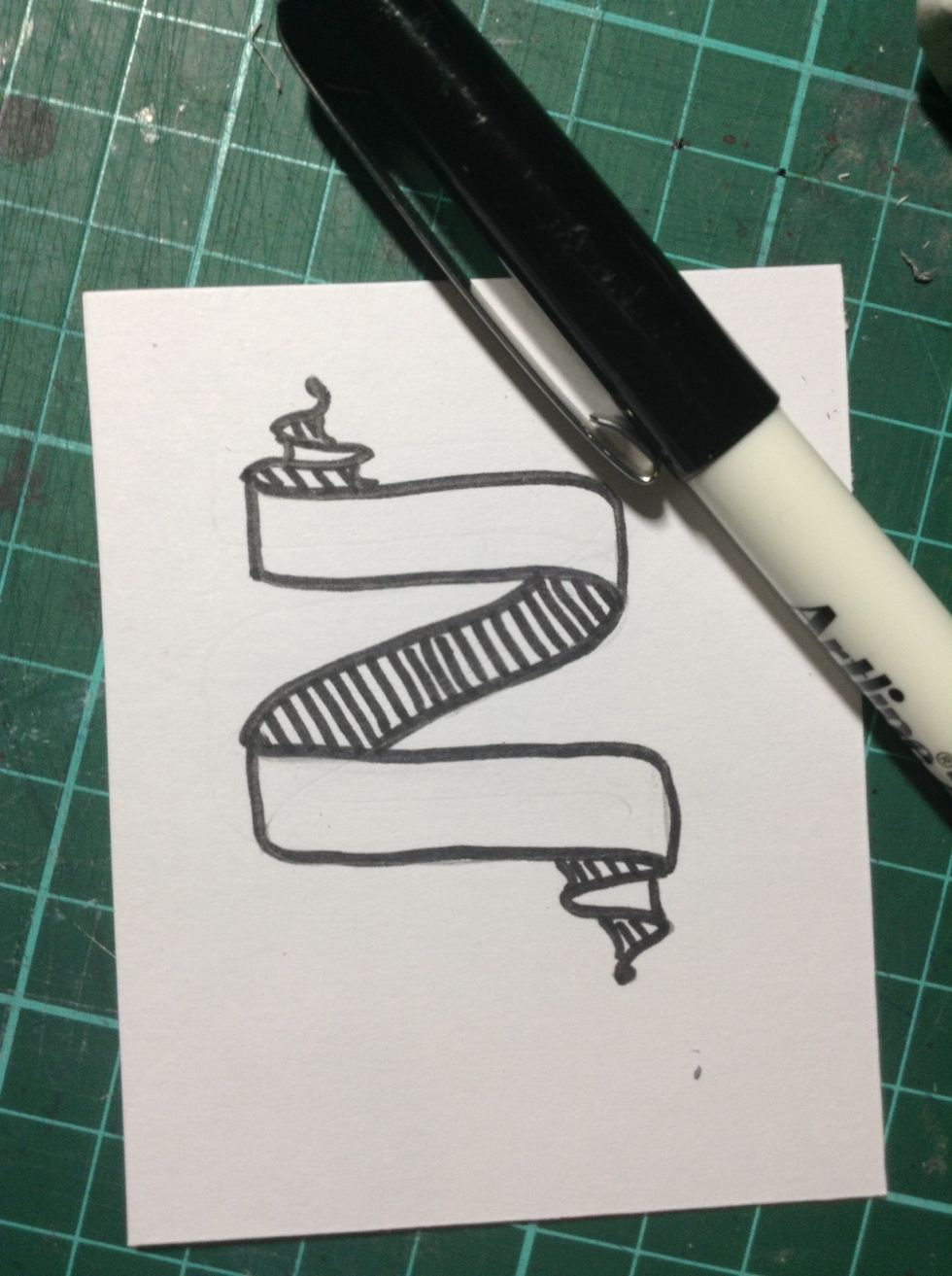 Go over in black pen and shade background