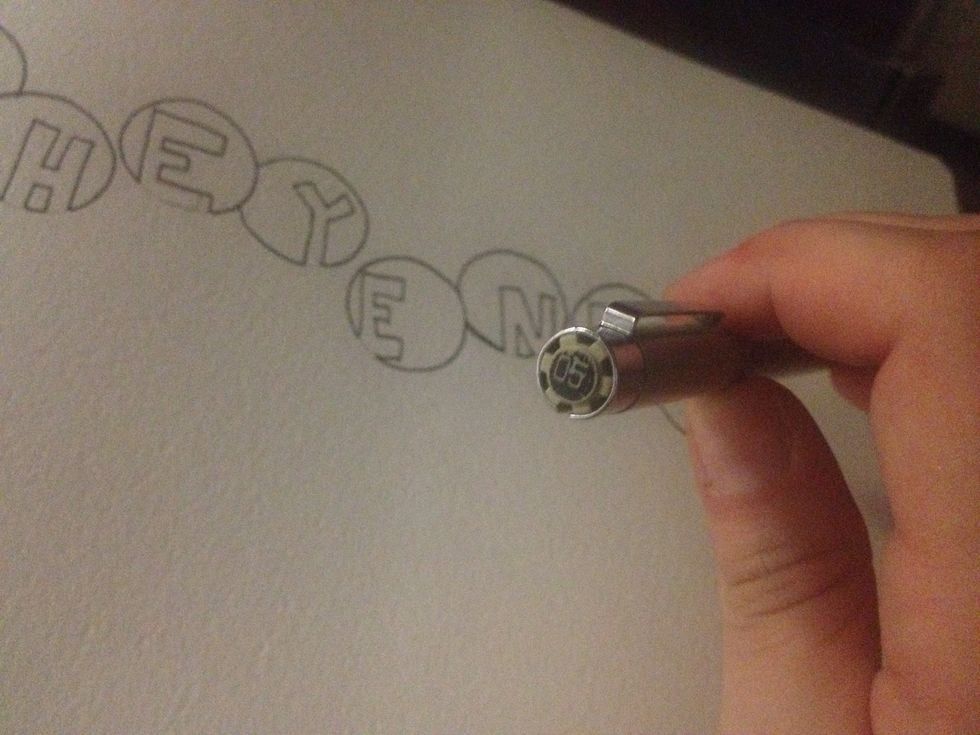 Go over the lines with an 05 micron pen (or a thin, felt tip pen) **make sure to NOT go over the lines that are touching the edges, a better example is on the next step