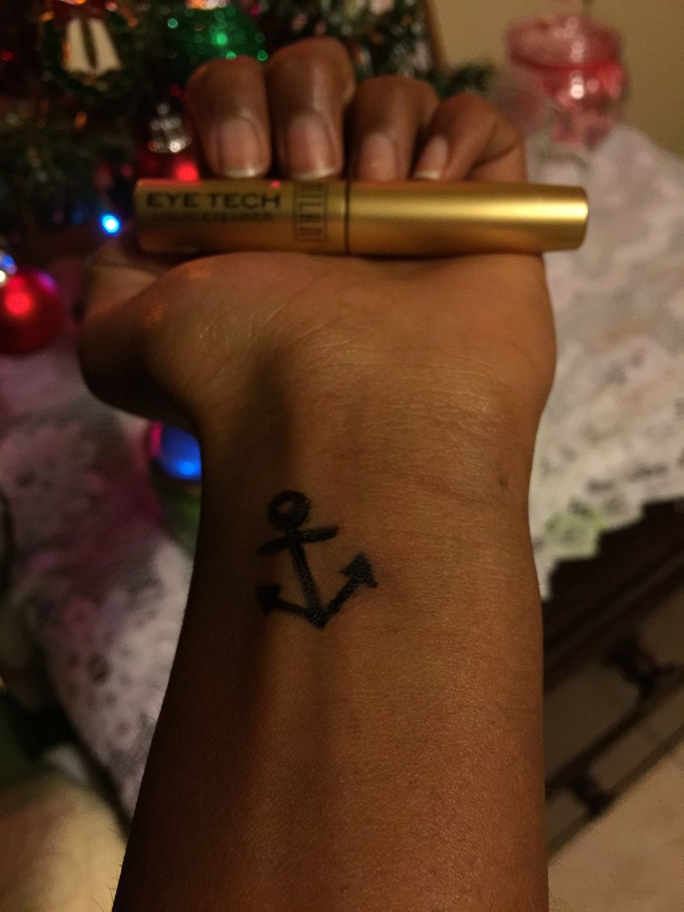 Go over the sharpie with your liquid liner. Wait a minute for it to dry until you go on to the next step!