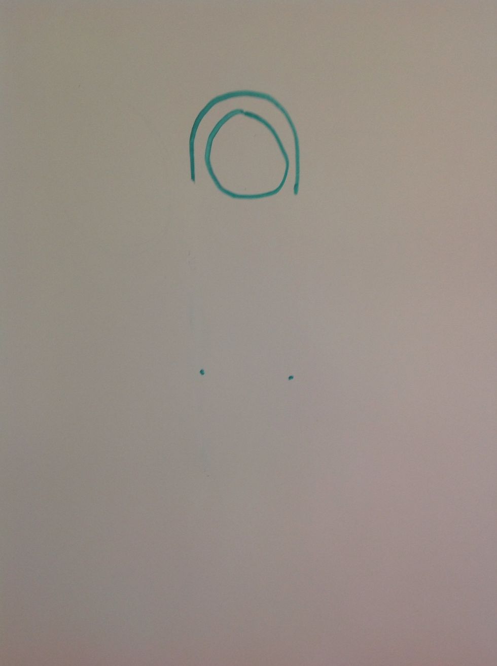 Go straight down from base of each side and make a dot