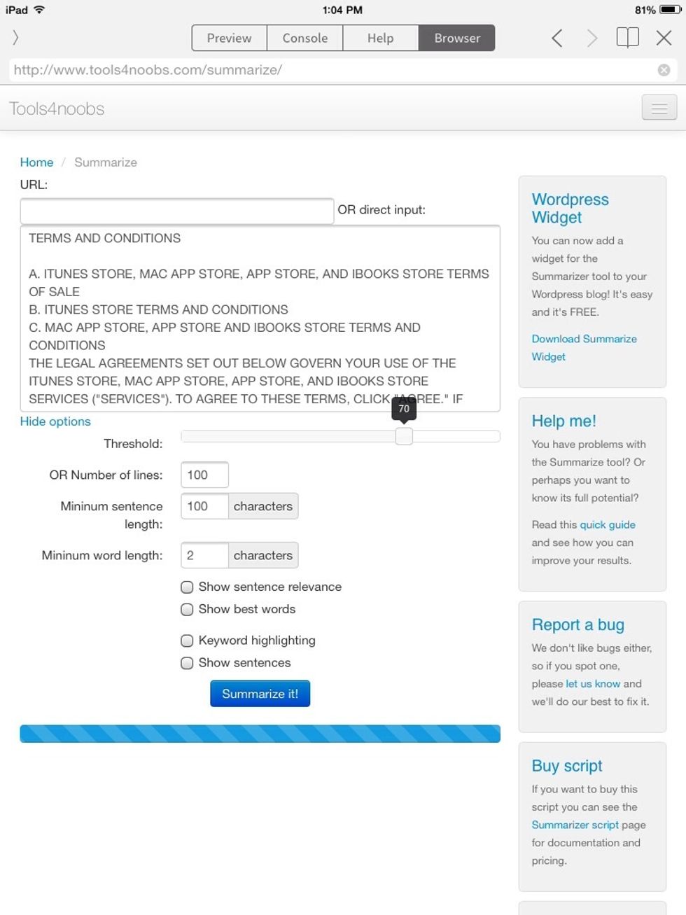 How to get a quick summary of large text - B+C Guides
