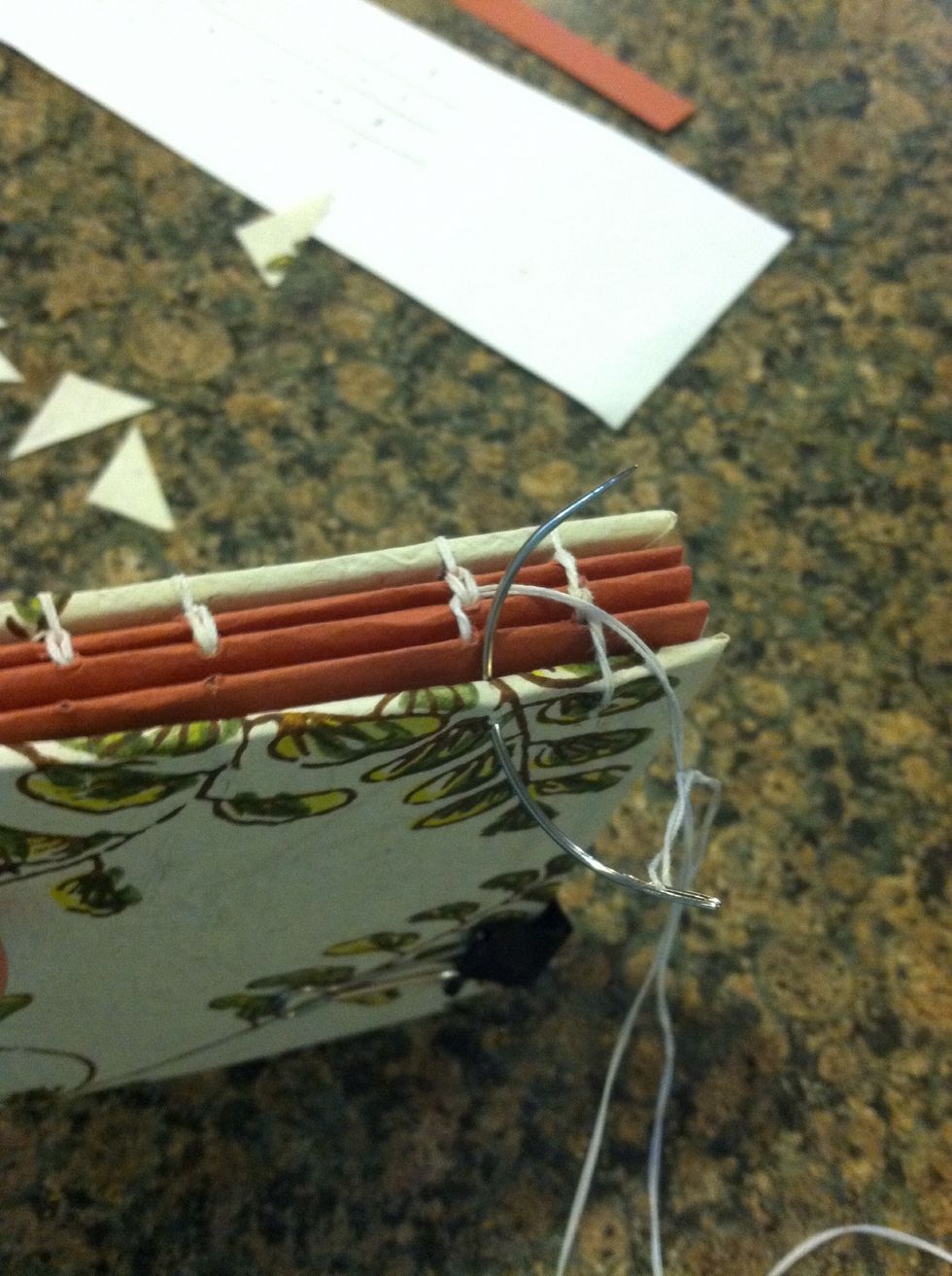 Go through the cardboard out Side to the inside