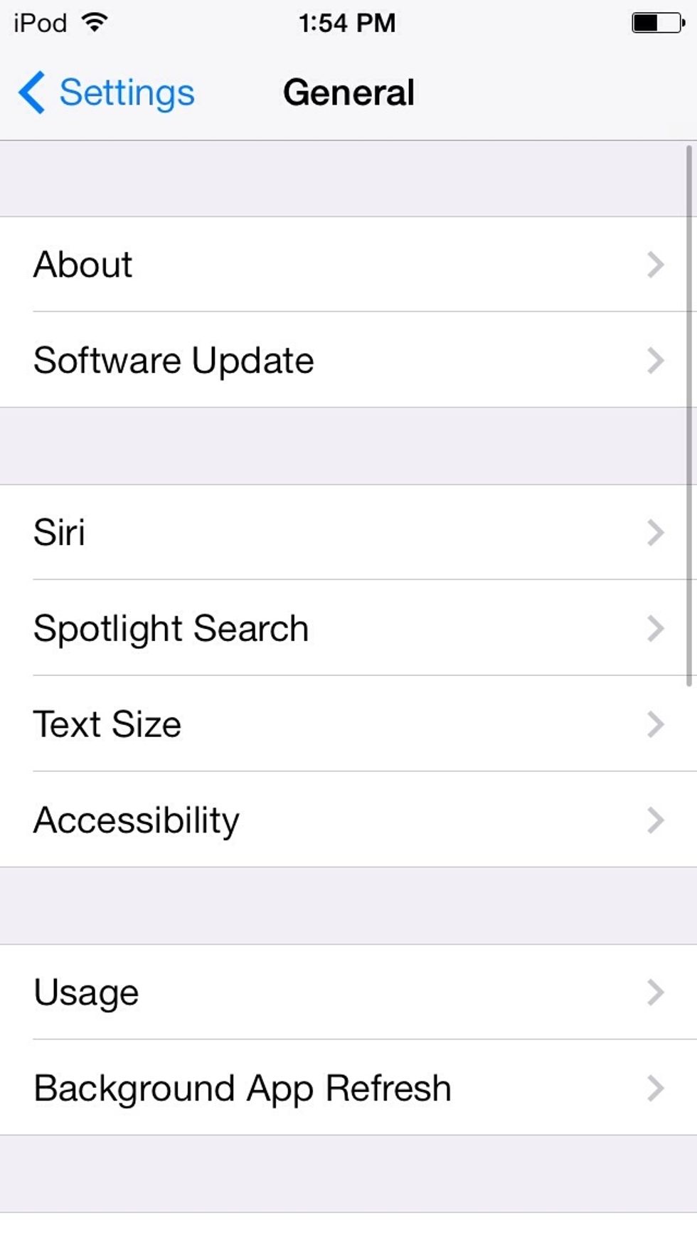 Go to accessibility.