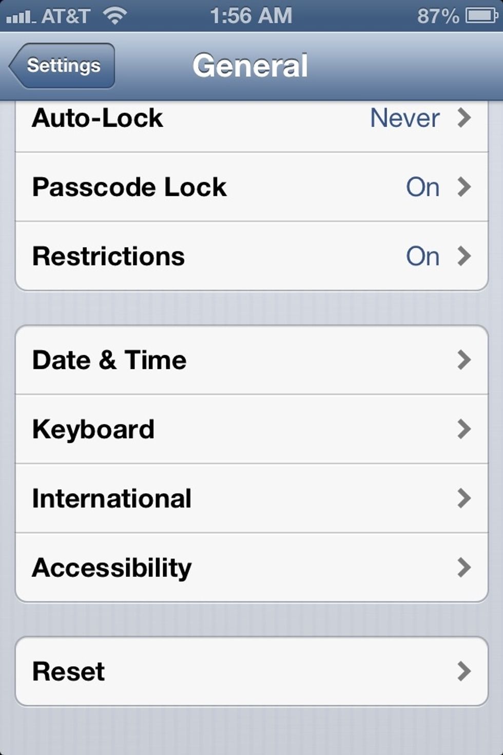 Go to accessibility.