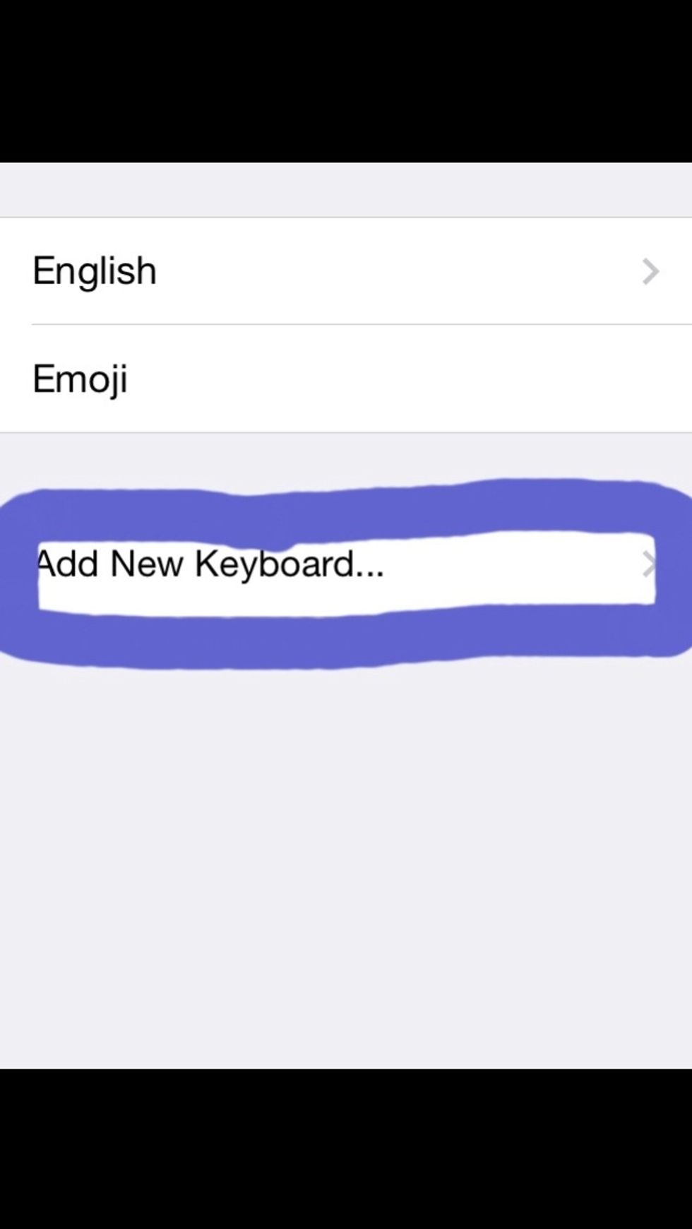 go to add new keyboard