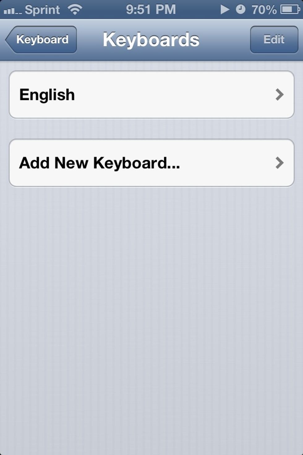 Go to add new keyboard