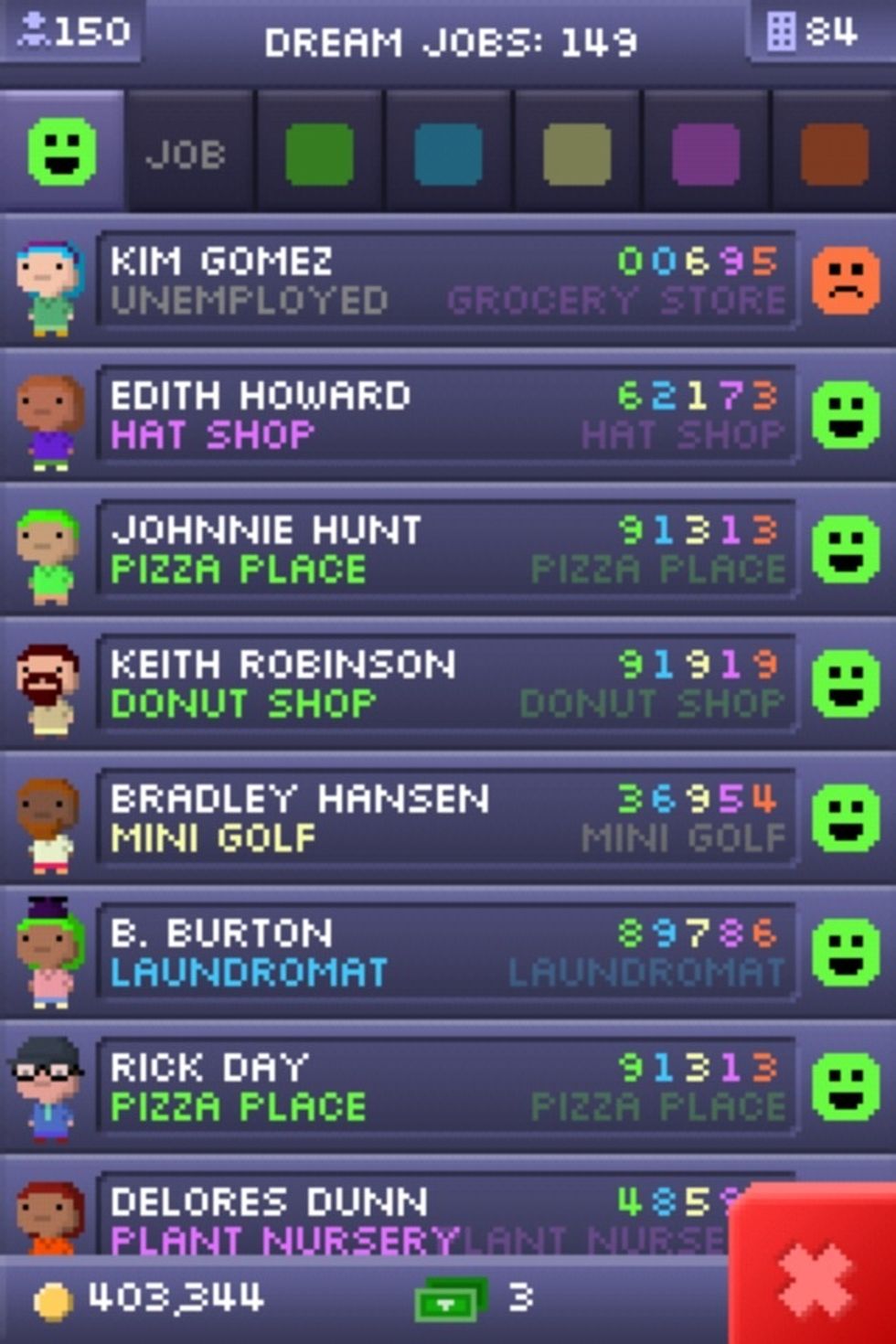 Go to bitizen list and check their dream job. In this case it's Grocery Store.