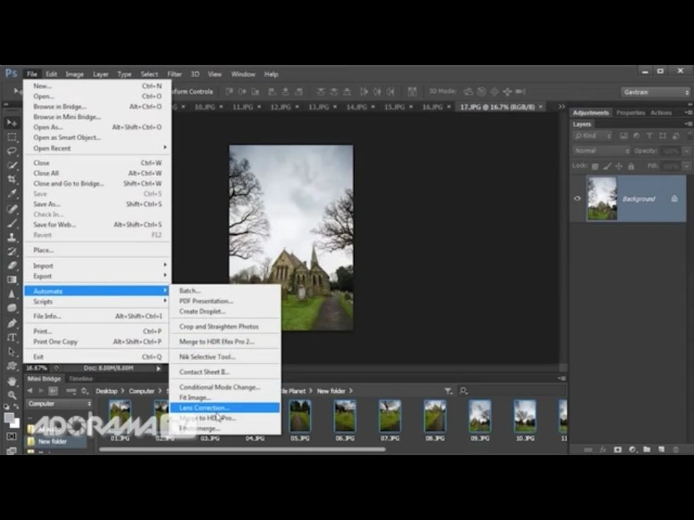 Go to File/automate/pamaorama
