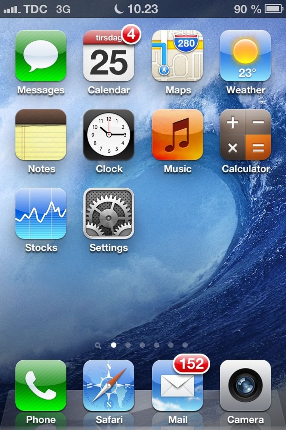Go to home page and tap Settings.