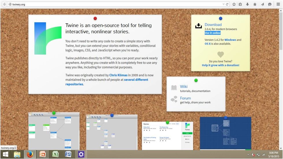 Go to http://twinery.org/ and click "Use it Online"