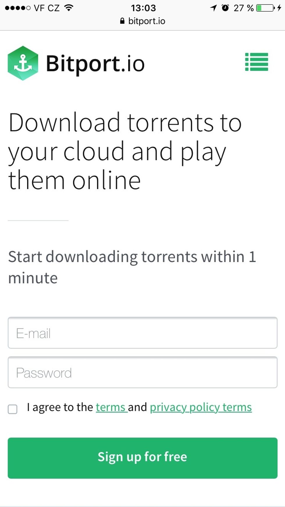 Go to https://Bitport.io/ and register there. it is free. This website will serve as your torrent client running cross-platform.