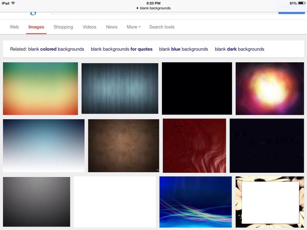 Go to images and pick out a background that you like