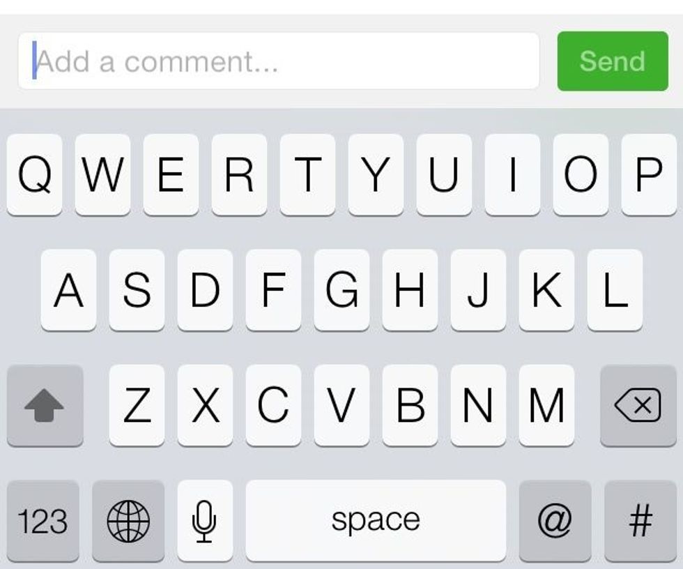 Go to instagram and tap to comment on a picture.  Tap on the globe that now appears next to the "123"