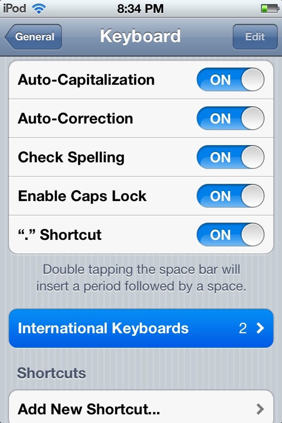 Go to International Keyboards.