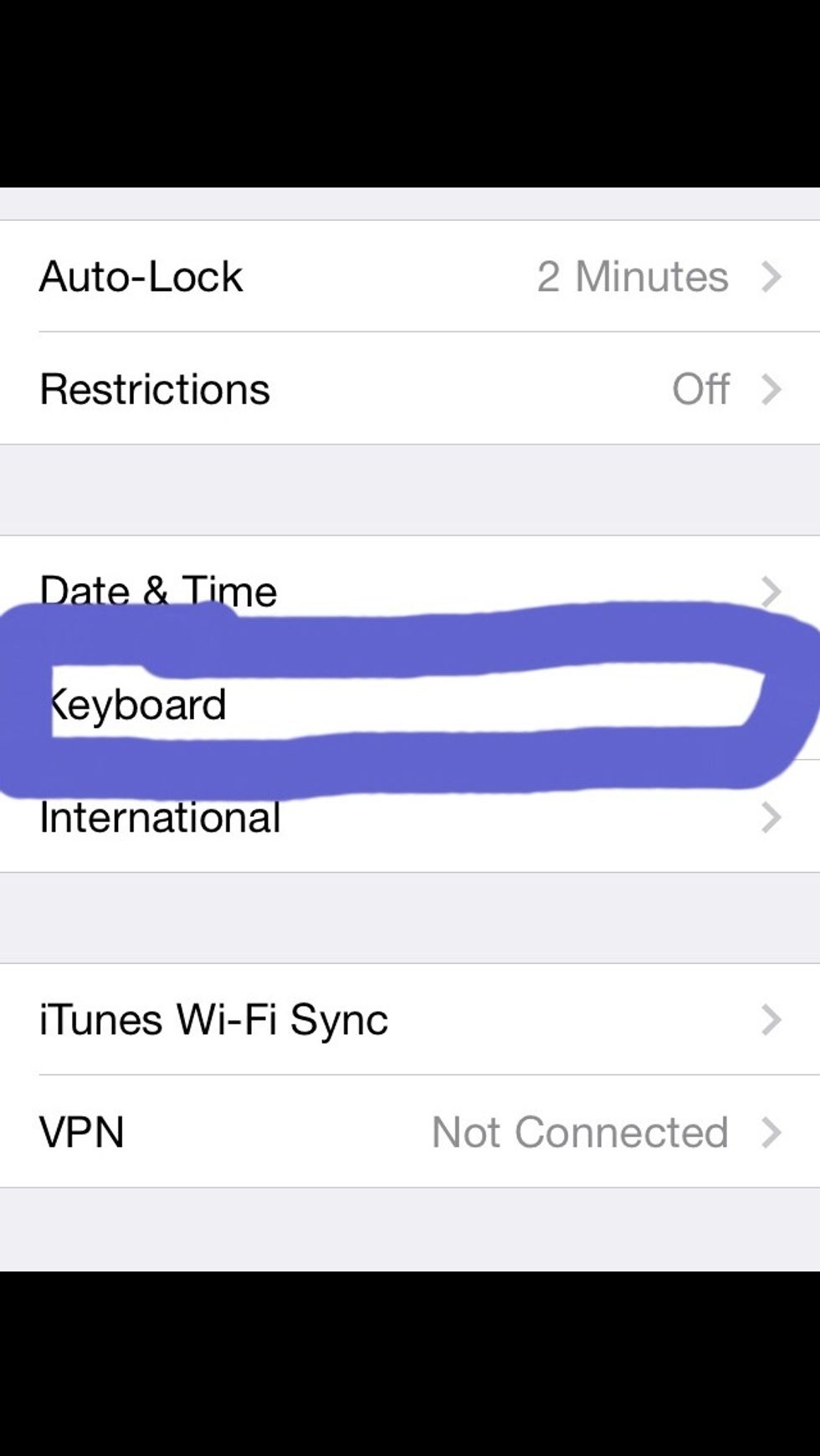 go to keyboard