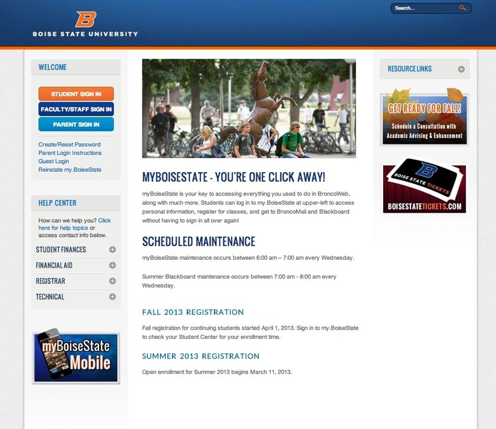 Go to my.boisestate.edu and select Student Sign In.