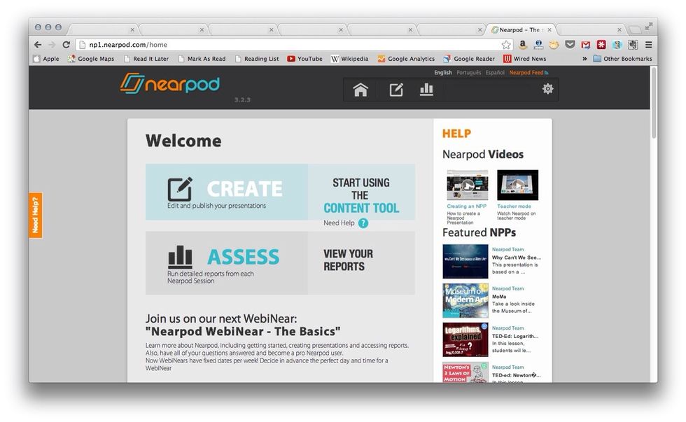Go to nearpod.com and log in to the Content Tool.